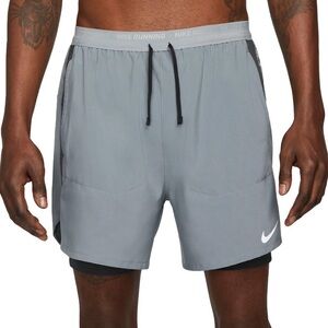 Nike Men’s Dri-FIT Flex Stride Grey & Black Shorts 5in Size S